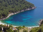 Blick auf eine wunderschöne Bucht mit türkis-blauem Meer - Apartments Sonnenschein in Lumbarda